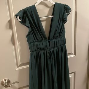 Lulus I’m All Yours Emerald Green Ruffled Maxi Dress